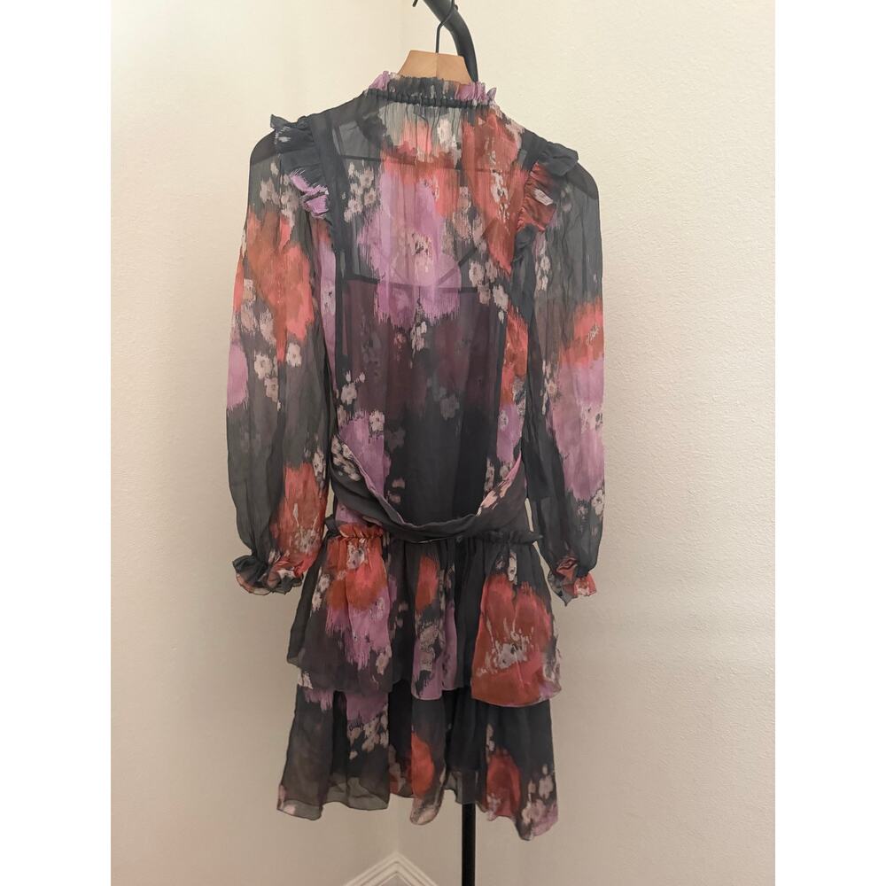 New Unsubscribed ruffle long sleeve mini dress gray shadow sz 6 $428 - Picture 6 of 6
